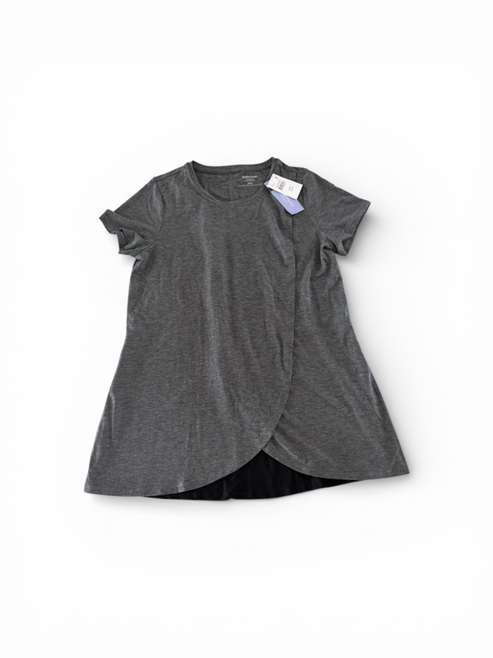 Motherhood Nursing T-Shirt.  Charcoal Gray Short Sleeve.
